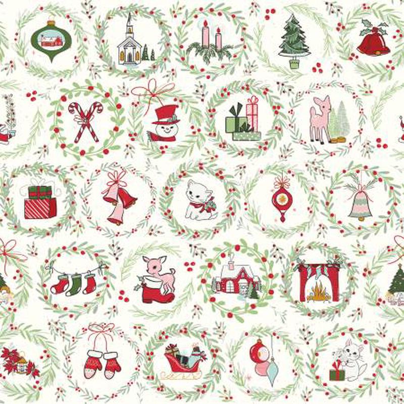 Mistletoe & Holly Wreaths - Cloud