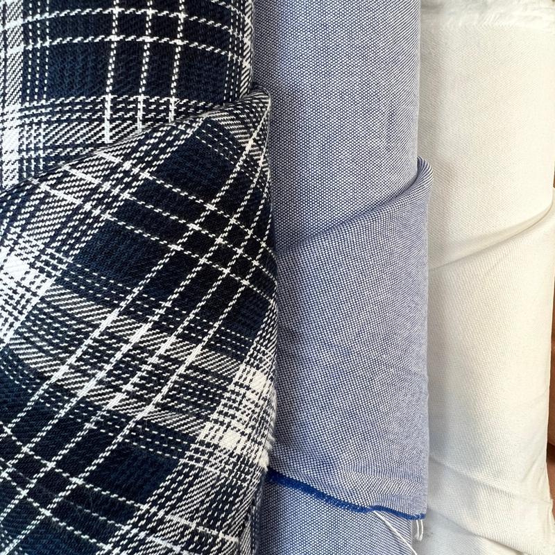 Striped Gray-Blue Cotton Polyamid