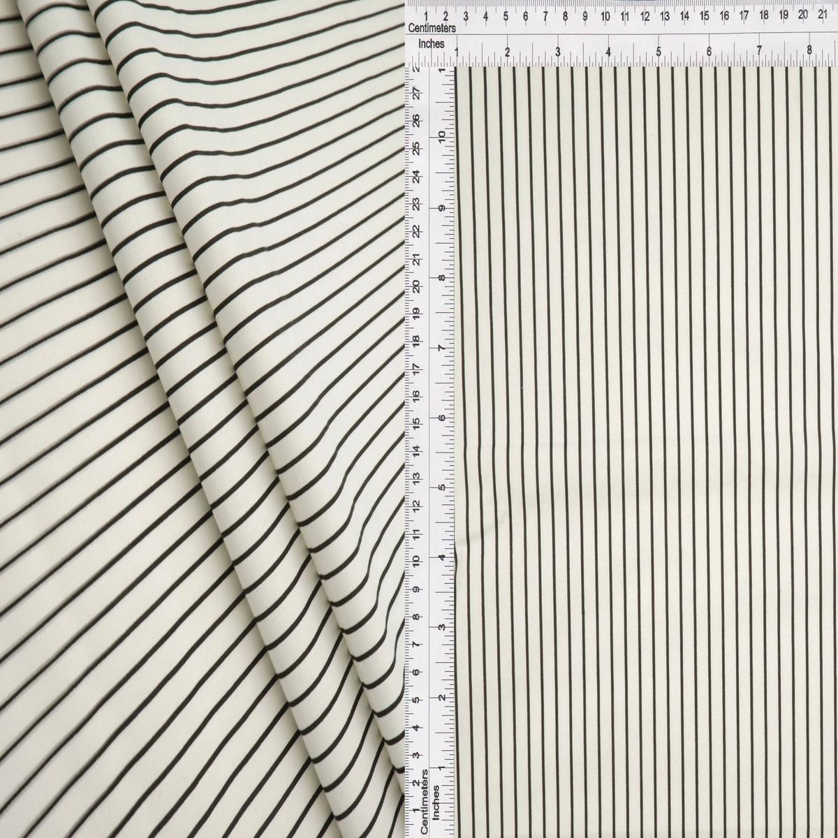 Striped Stretch Poplin Woven Fabric - POP810-DU1532 - IVORY