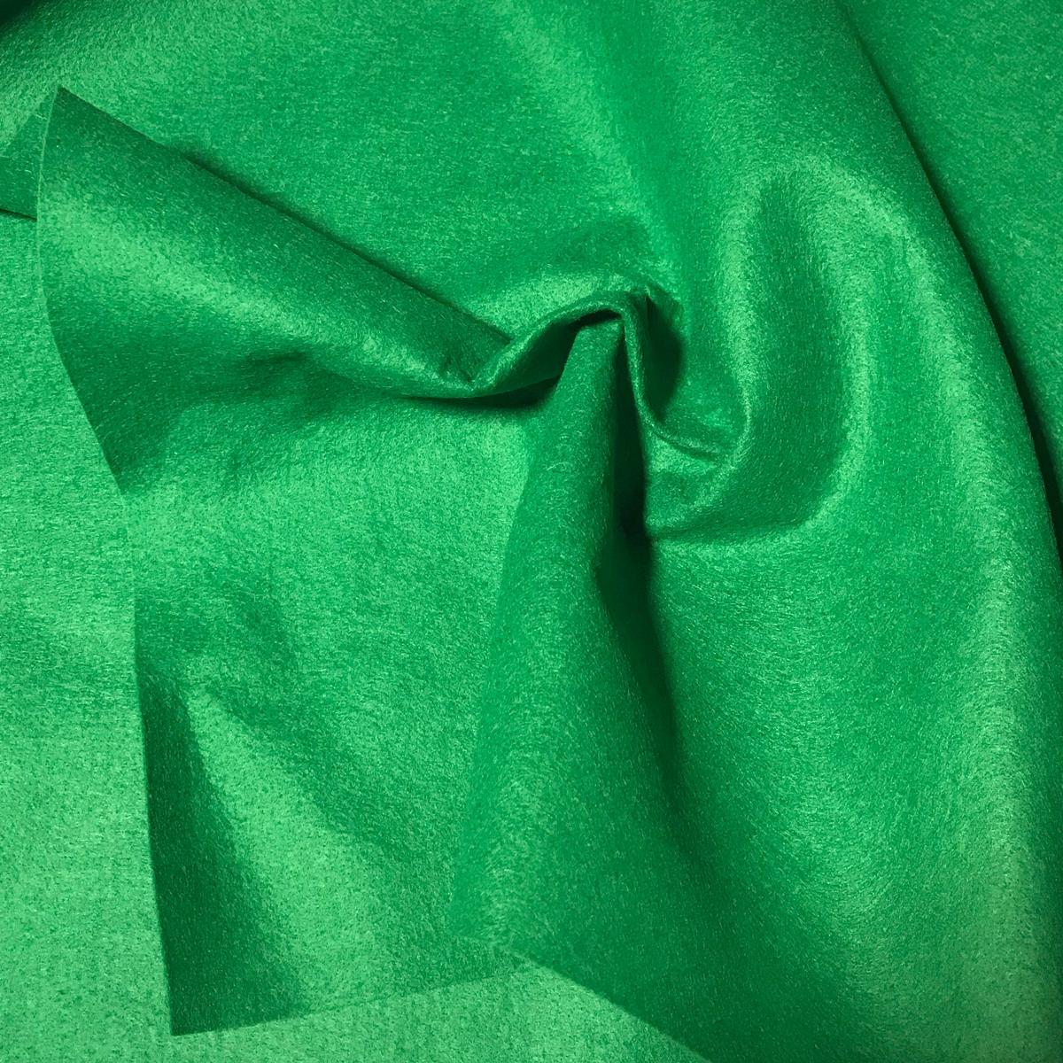 Kelly Green - Wool /Rayon Blend Felt Fabric - By the Yard (36" wide)