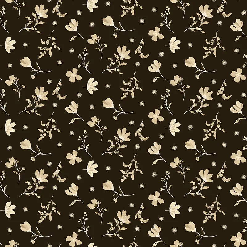 Riley Blake Morning Latte Floral Espresso C16921-ESPRESSO Fabric Yardage
