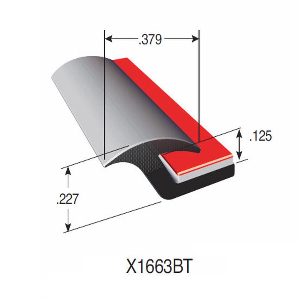 Fender Flare Trim X-1663 BT - Sold by the CONTINUOUS YARD!