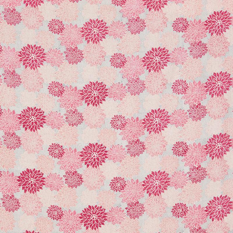 Dahlia Hand Block Print | Hot Pink