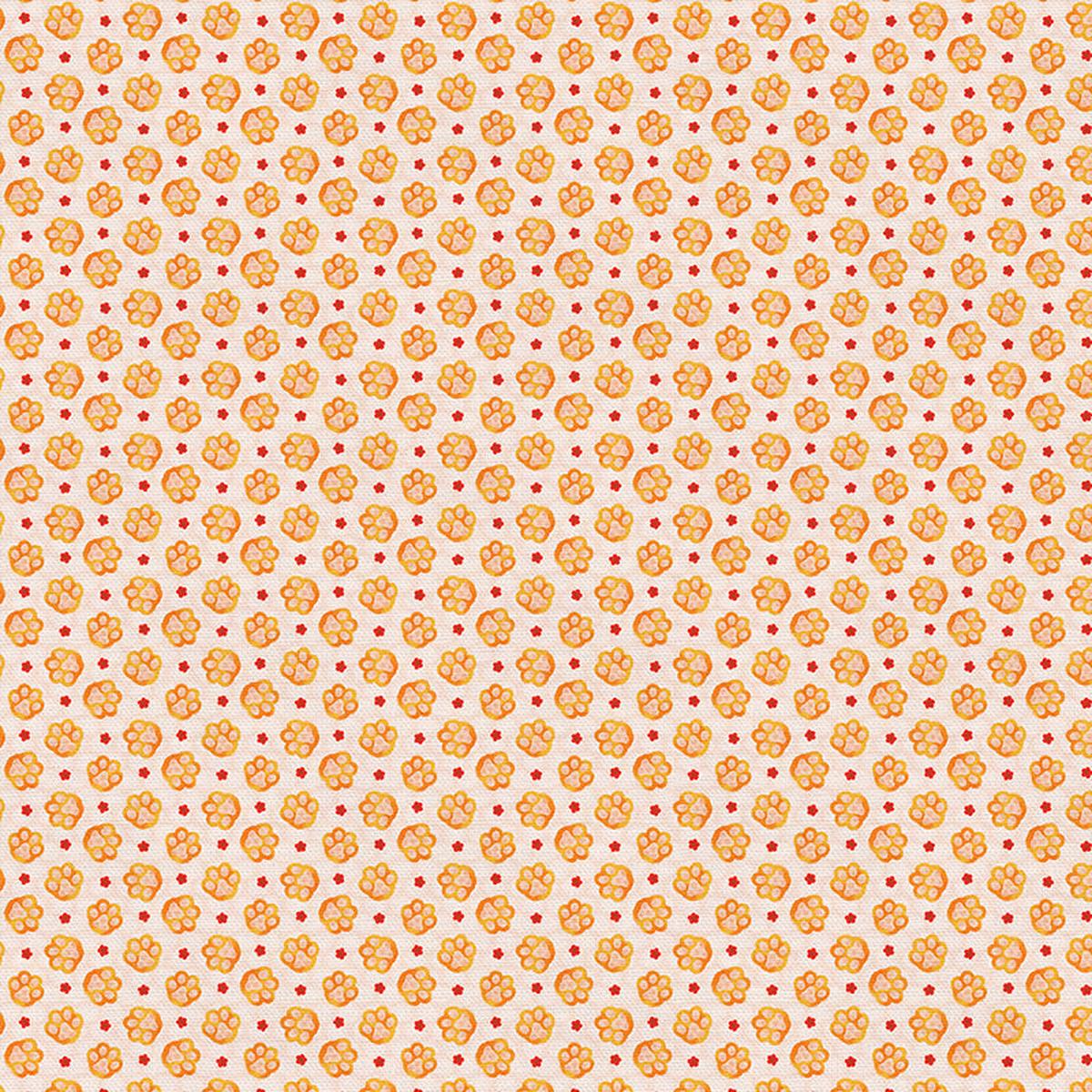 Cat Paws - Orange - Double Gauze