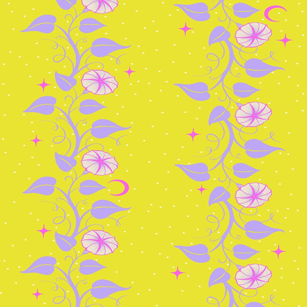 Glow Garden Moon Vines By Sarah Watts Of Ruby Star Society For Moda Citron