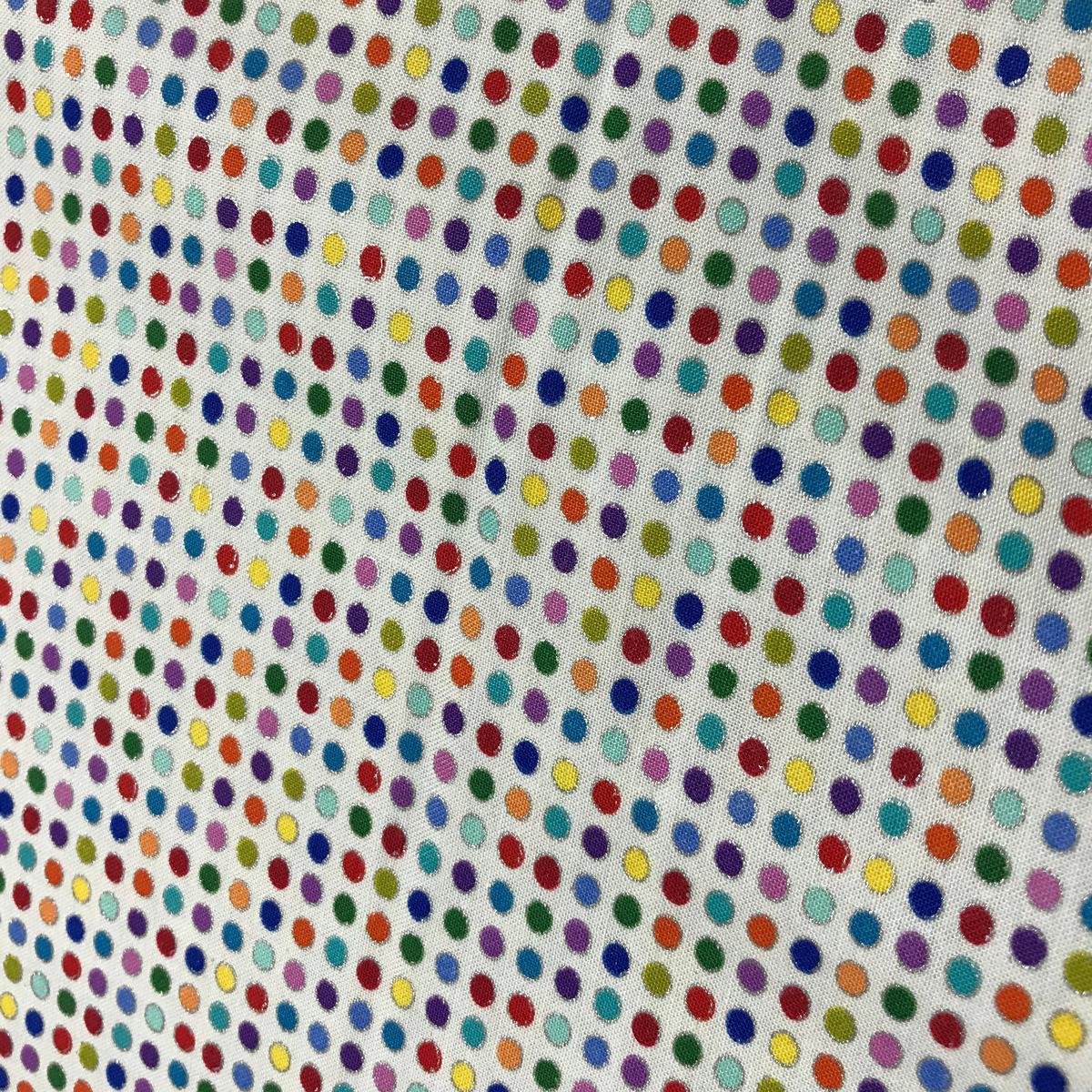 Modern Movement Rainbow Dots on White - Color Principle Cotton Fabric - 1/2 Yard