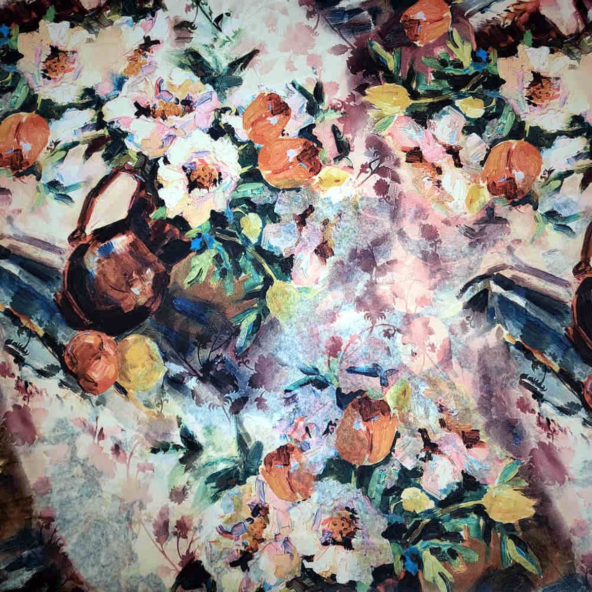 Printed Scuba - Floral - Dusty Pink