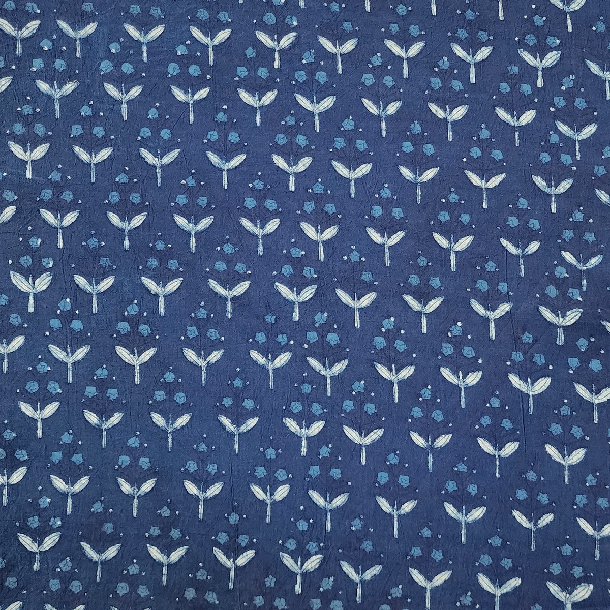 Pure Cotton Akola Indigo Strawberry Hand Block Print Fabric