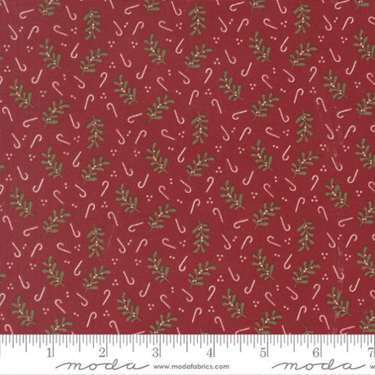 Gingerbread Lane Holly Candy Cotton Fabric - Cranberry 26157 18