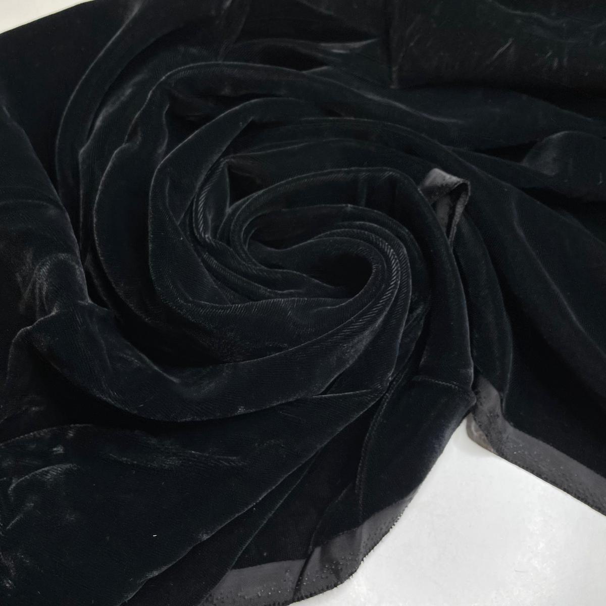 UB - Vantablack - Velveteen Cotton Blend Woven - Black - 1.65M Bundle