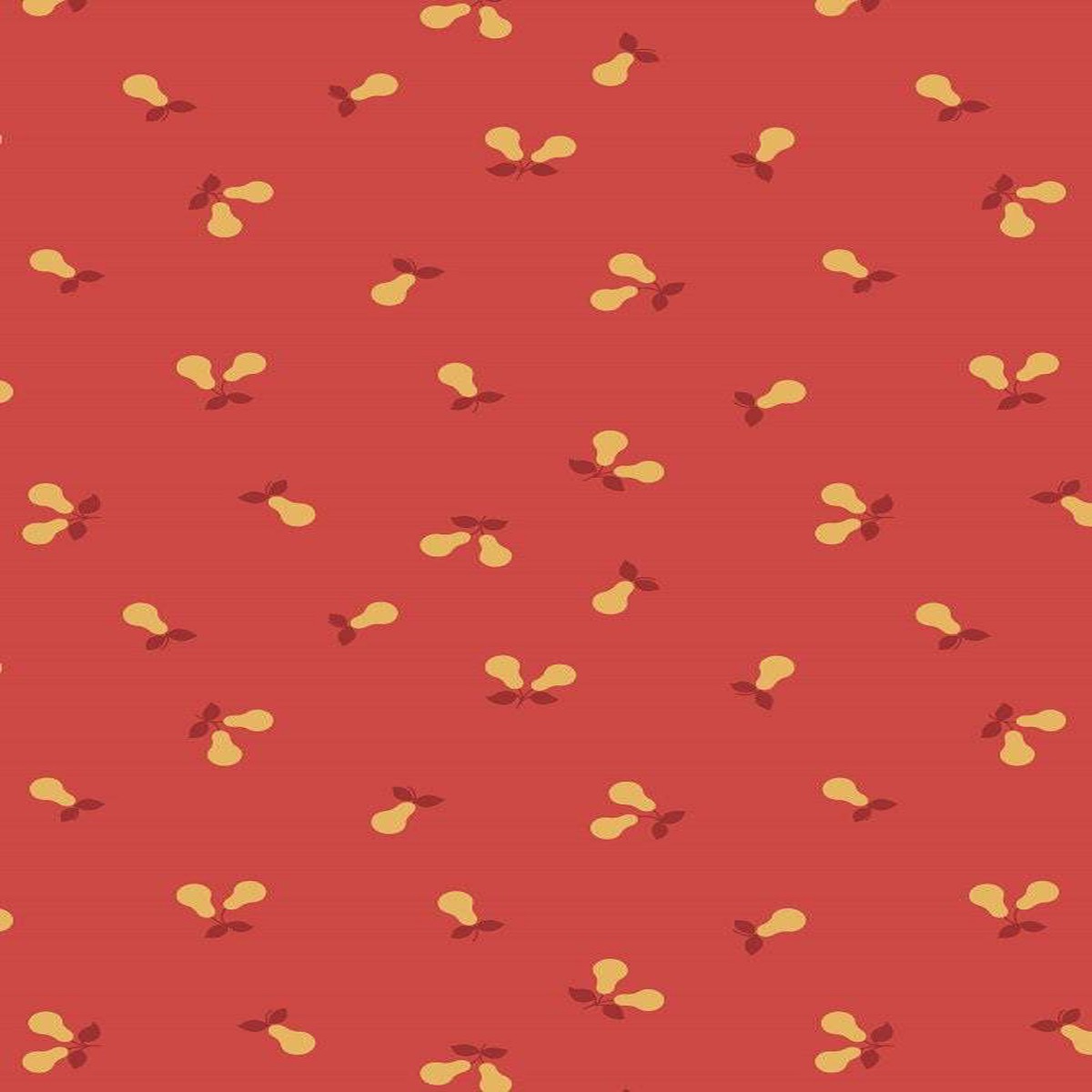 Wintertide Pears By Lewis & Irene Tomato / Gold Metallic