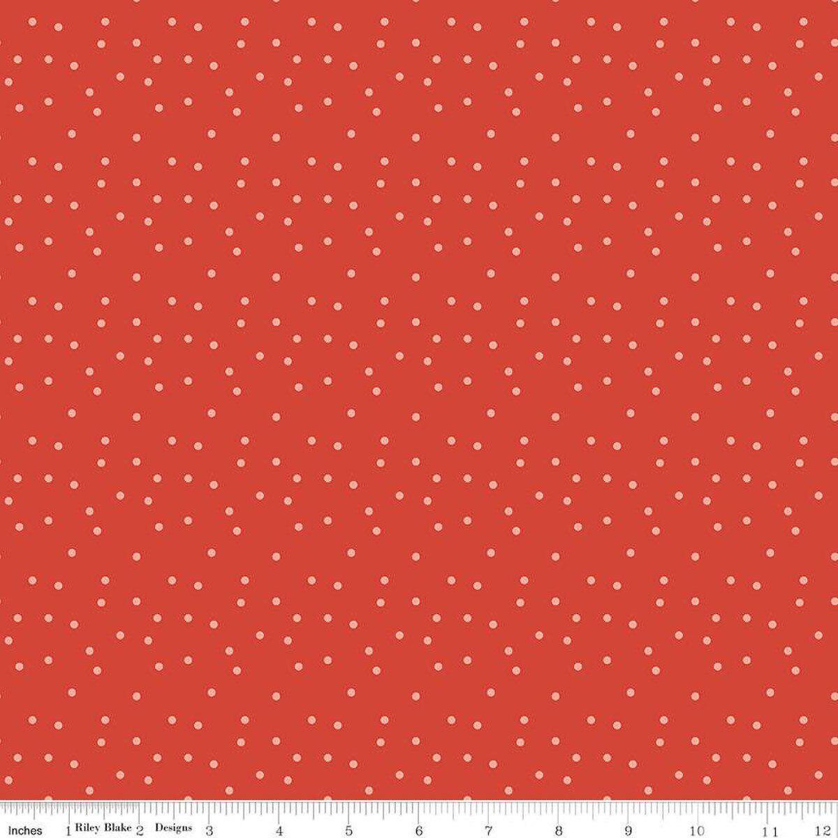 Fabric Riley Blake Red Dots Vintage Charm by the Quarter Yard C15275-RED