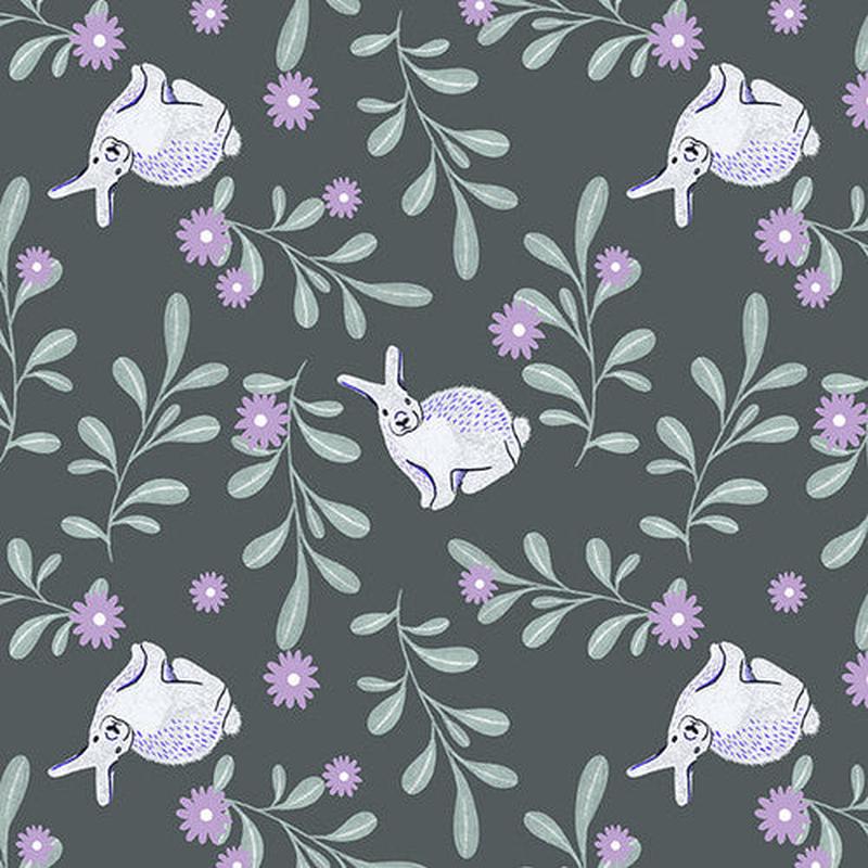 Fabric Studio E Green Bunnies Woodland Magic by the Quarter Yard 8003-66