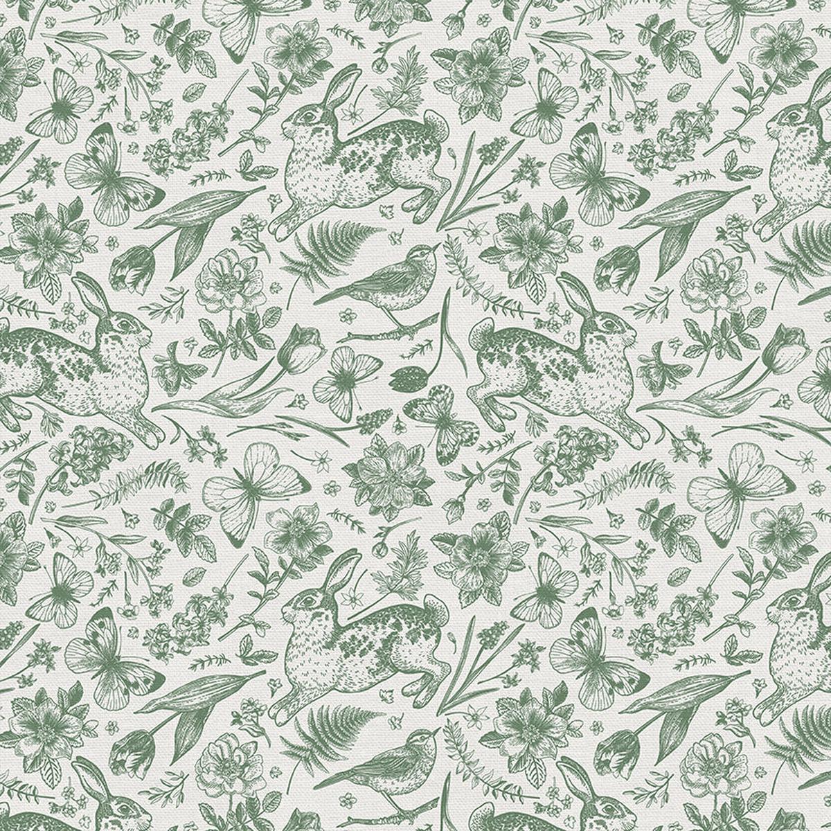Garden Toss - Green/White - Quilting Cotton Wide
