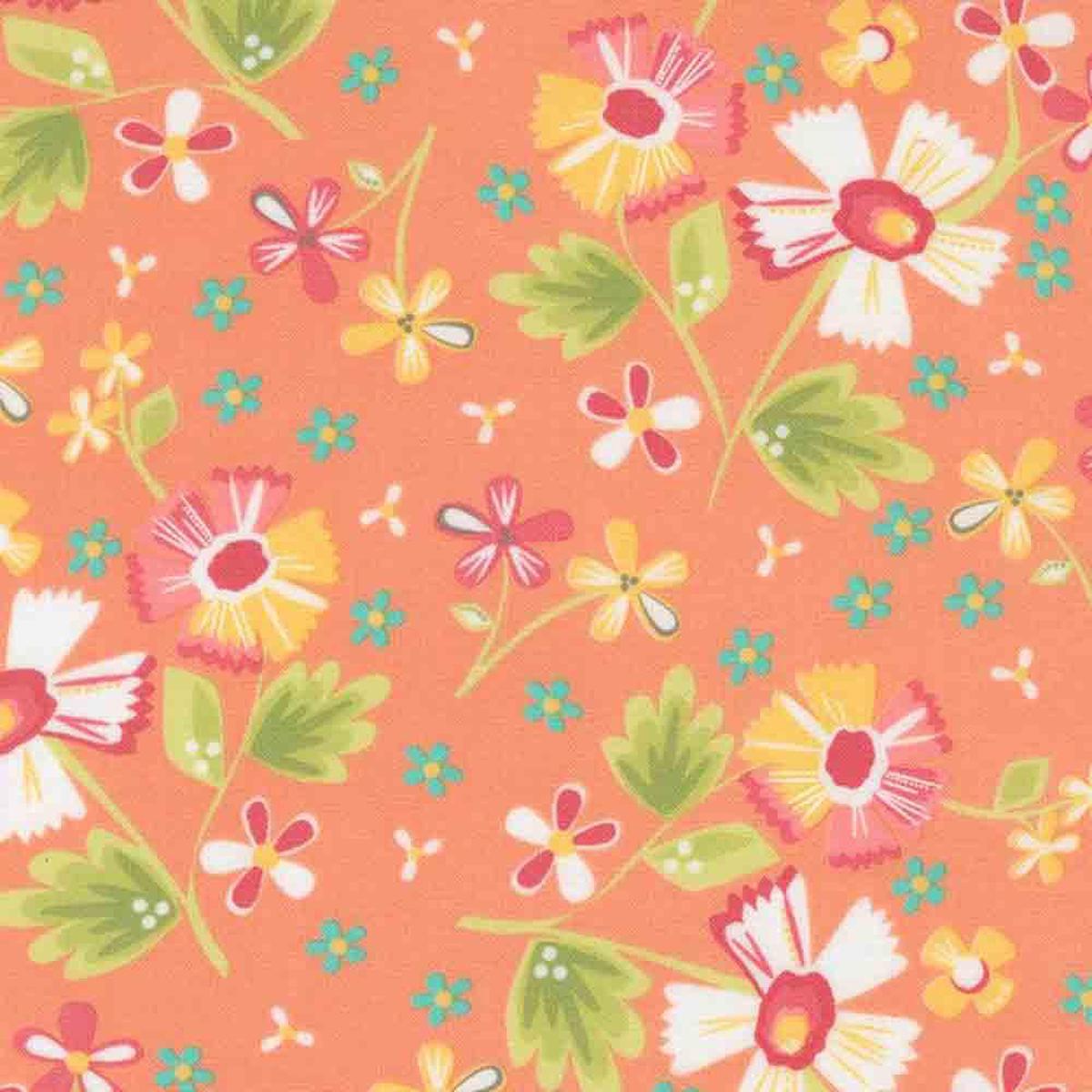Moda Fabrics - In the Garden by Corey Yoder of Coriander Quilts - Garden Flower - Coral - Yardage