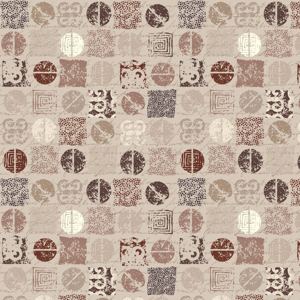 Abstract Coffee Fabric - Light Brown