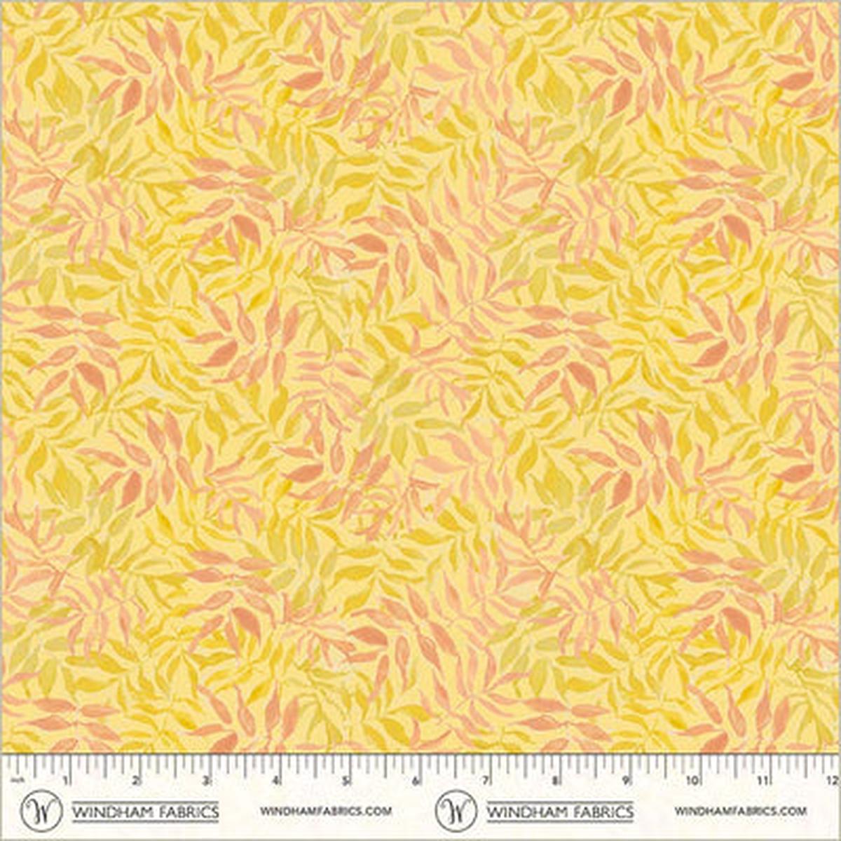 Aviva Foliage Sunshine Cotton 44"/45" Fabric Per Yard