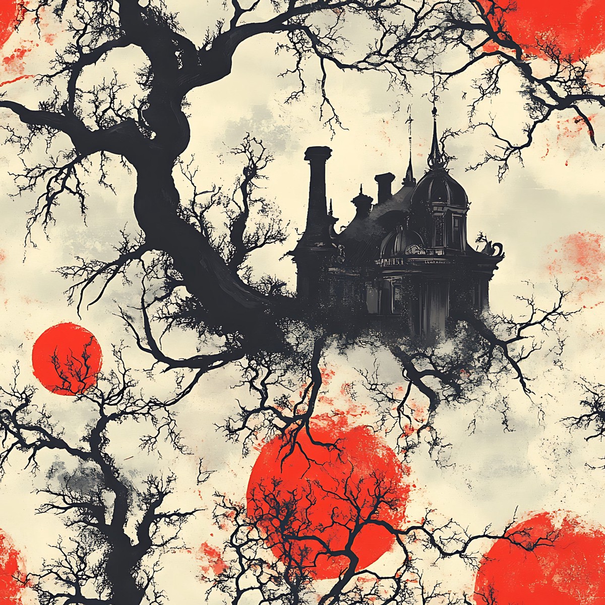 Blood Moon Manor Pattern 17 Quilting Cotton Fabric