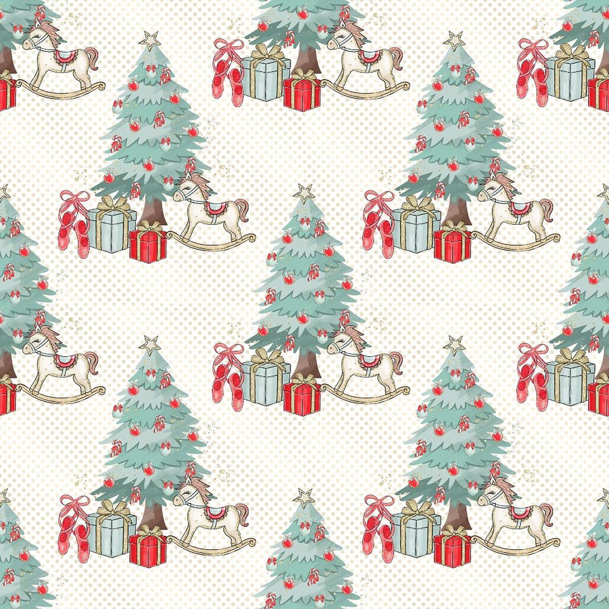 Elegant Nutcracker Dots Fabric - White