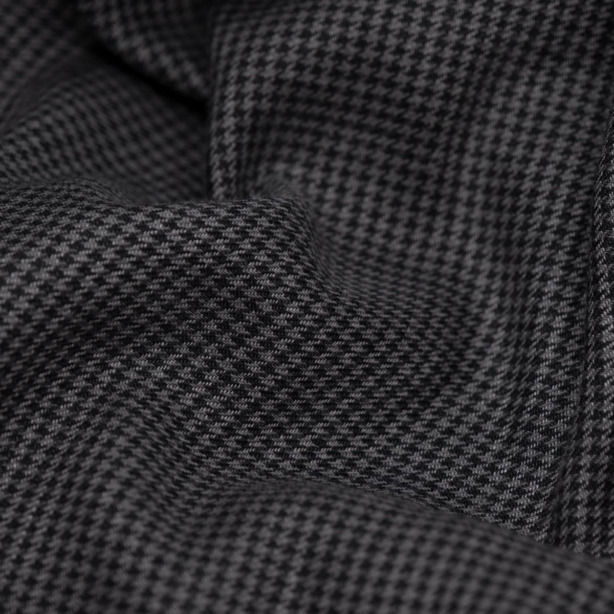 Houndstooth Linen Cotton Blend - Charcoal/Black