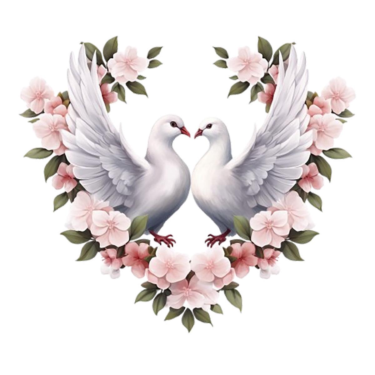 Spring White Doves Fabric Panel 7