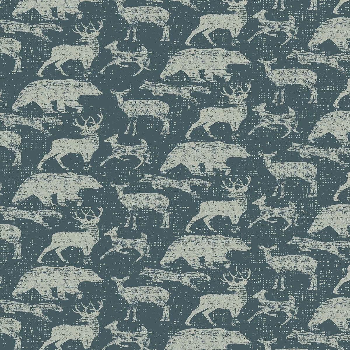 Weekend In The Mountains Mountain Wildlife By Urban Fox For RJR Fabrics Rainstorm