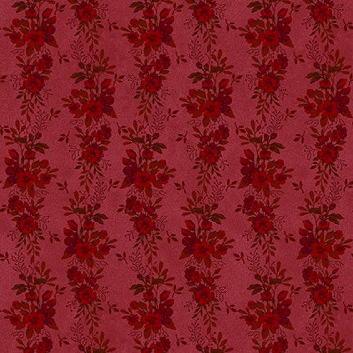 Fabric Henry Glass Red Floral Stripes Flossie's Flowers by the Quarter Yard 3370-88