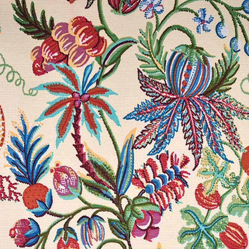 Quadrille Fabric: Jacaranda - Custom Multi Color on Cream Linen / Cotton