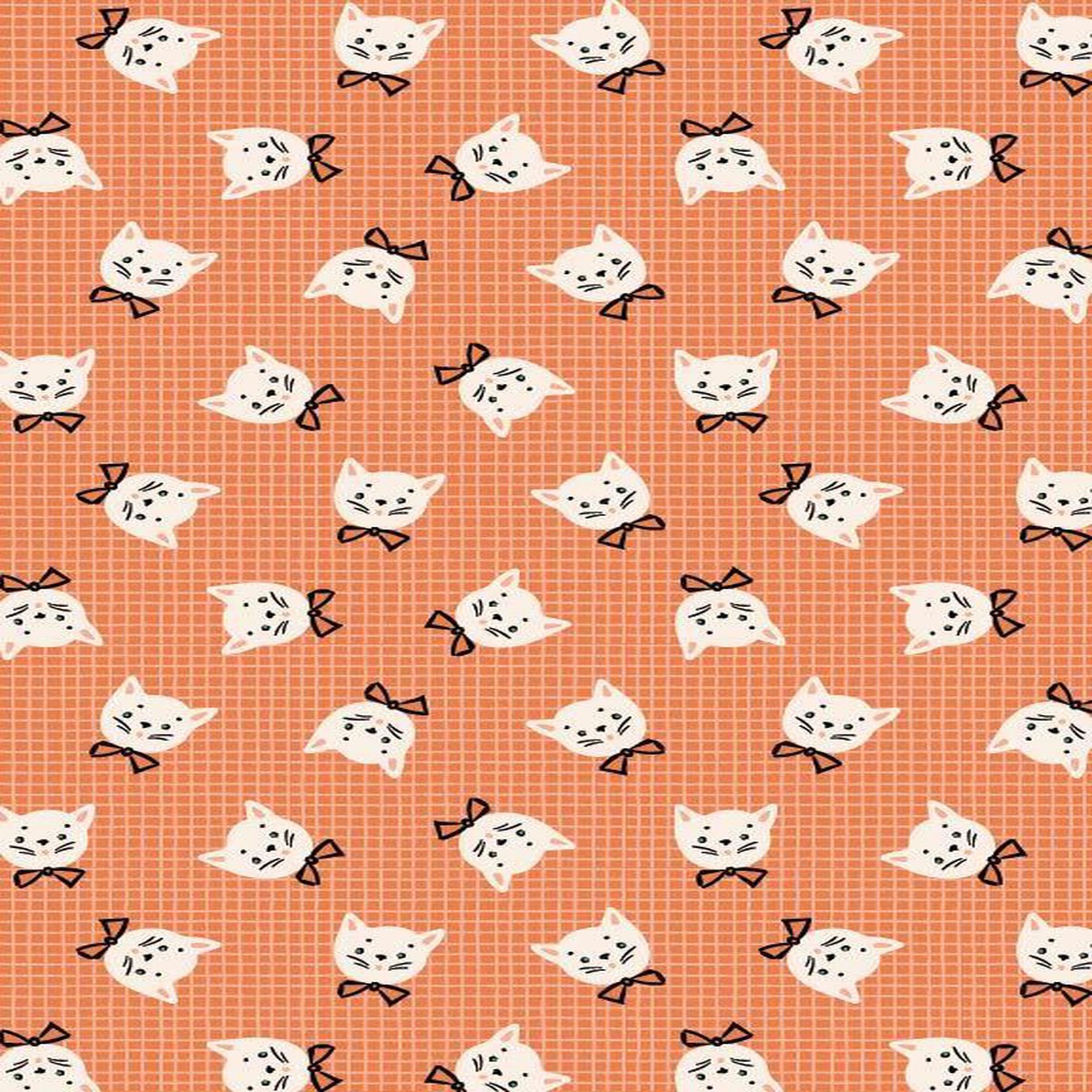 Sweet Tooth Kitty Box By Elea Lutz For Poppie Cotton Orange