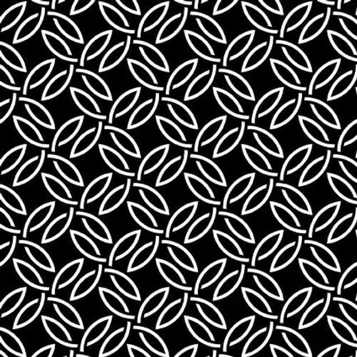 Fabric Blank Quilting Black Stylized Leaves Paradox II by the Quarter Yard 3559-99