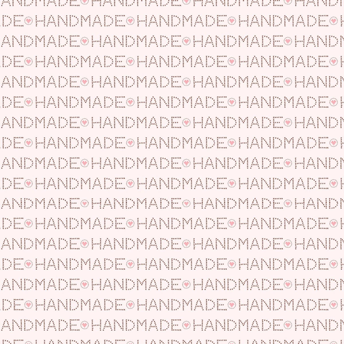 Handmade Lettering Fabric - Pink