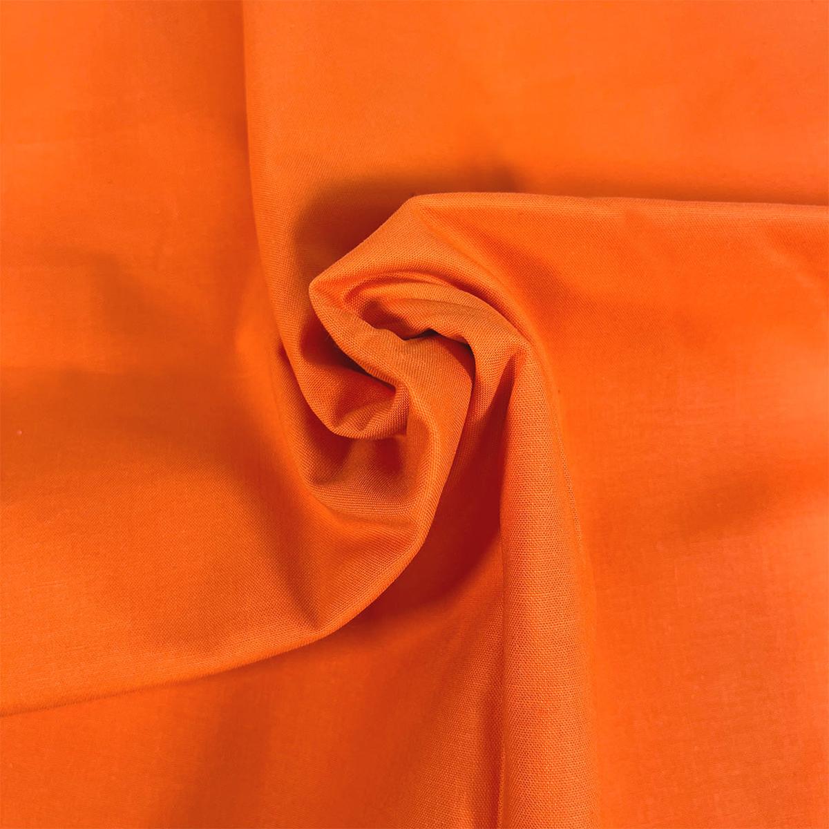 Premium Organic Cotton Solid Fabric, Bright Orange
