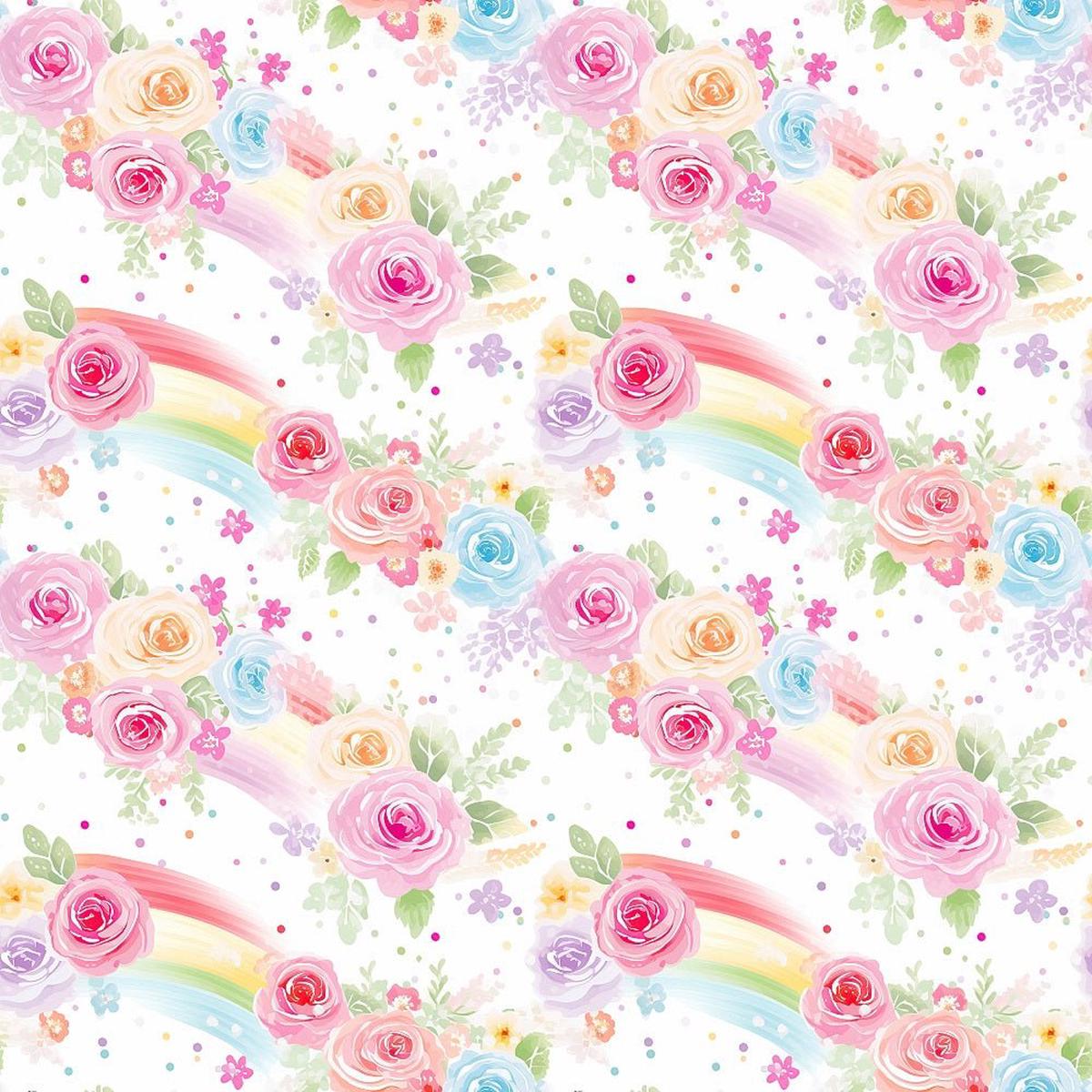 Shabby Pastel Rainbow Pattern #9 Fabric