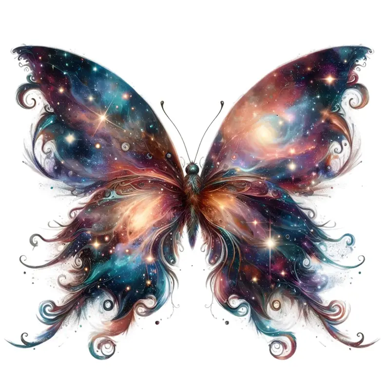 Mystical Butterflies Galaxy #3 Fabric Panel