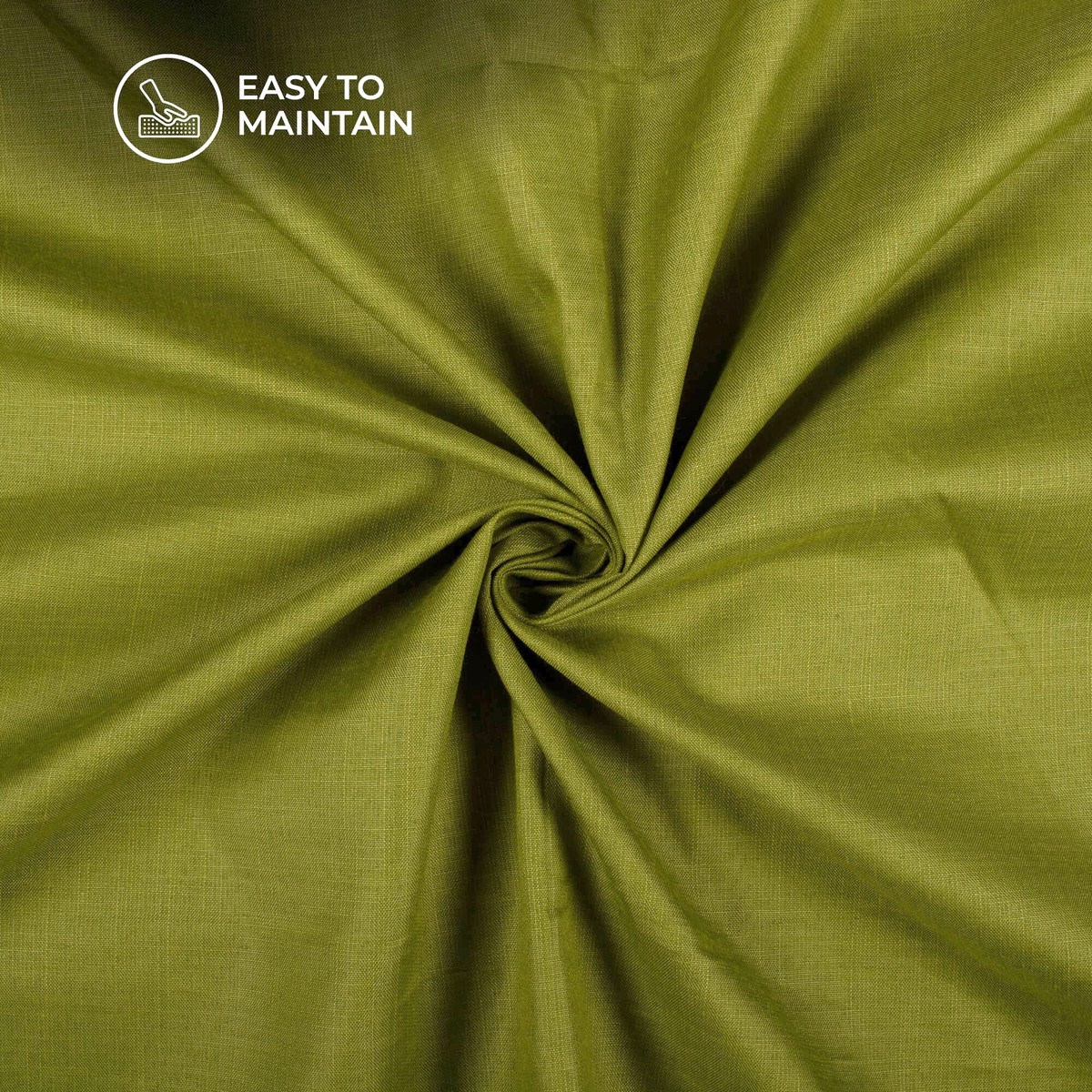 Olive Green Plain Blend Cotton Slub Fabric