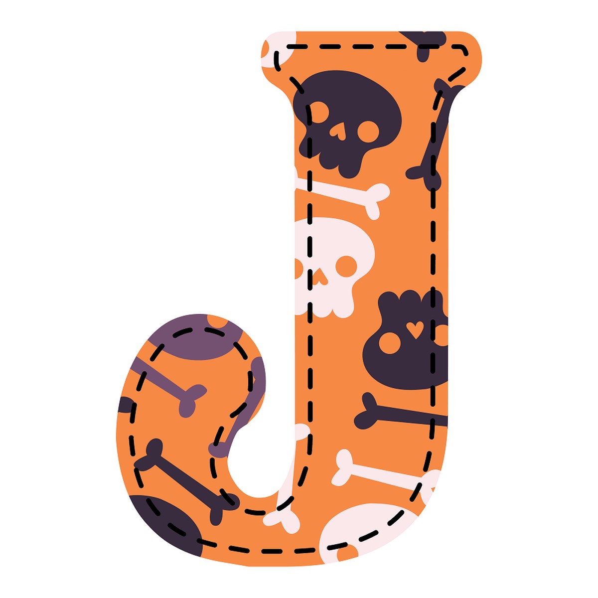 Spooky Letter J Fabric Panel