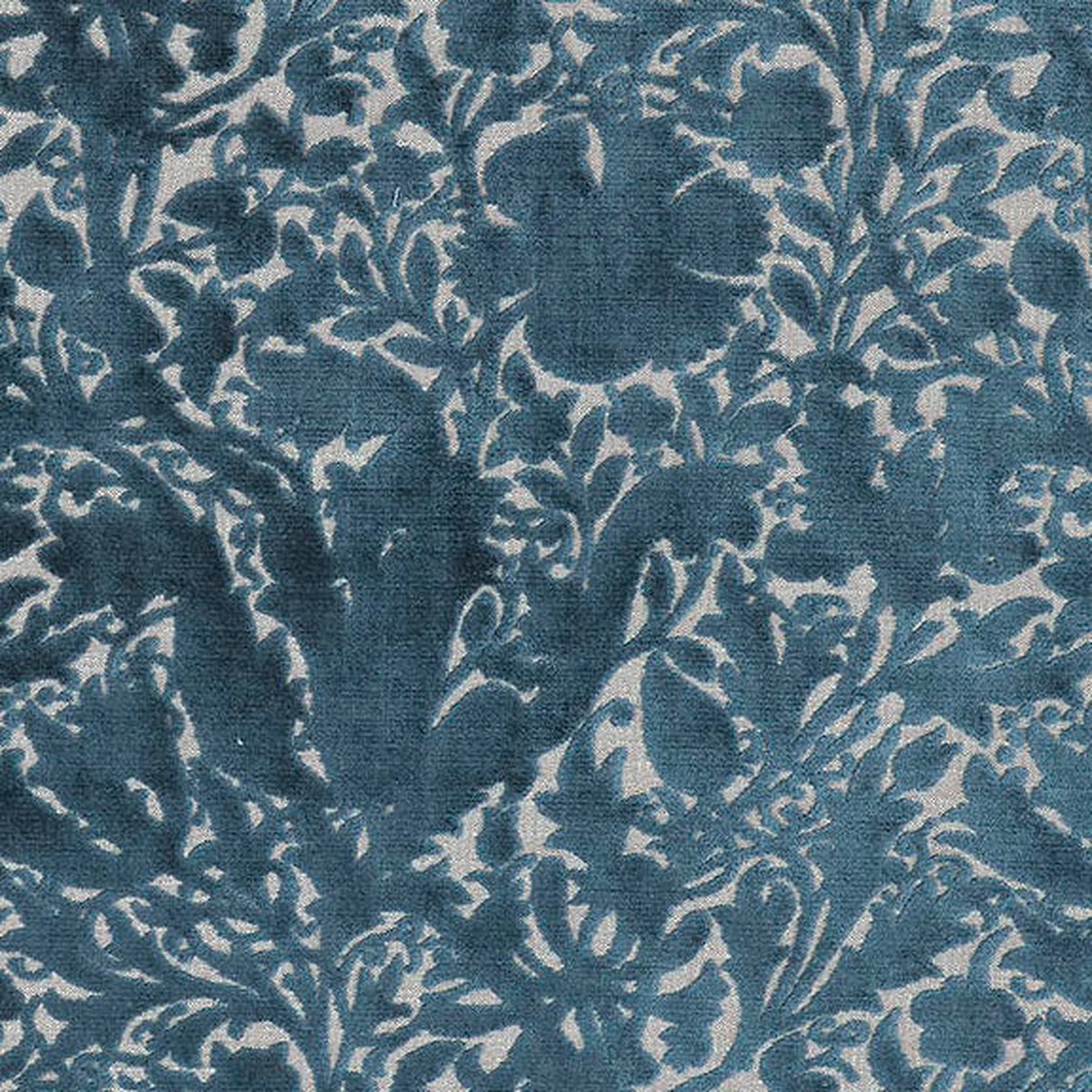 William Morris At Home Compton Silhouette Velvet Fabric Indigo