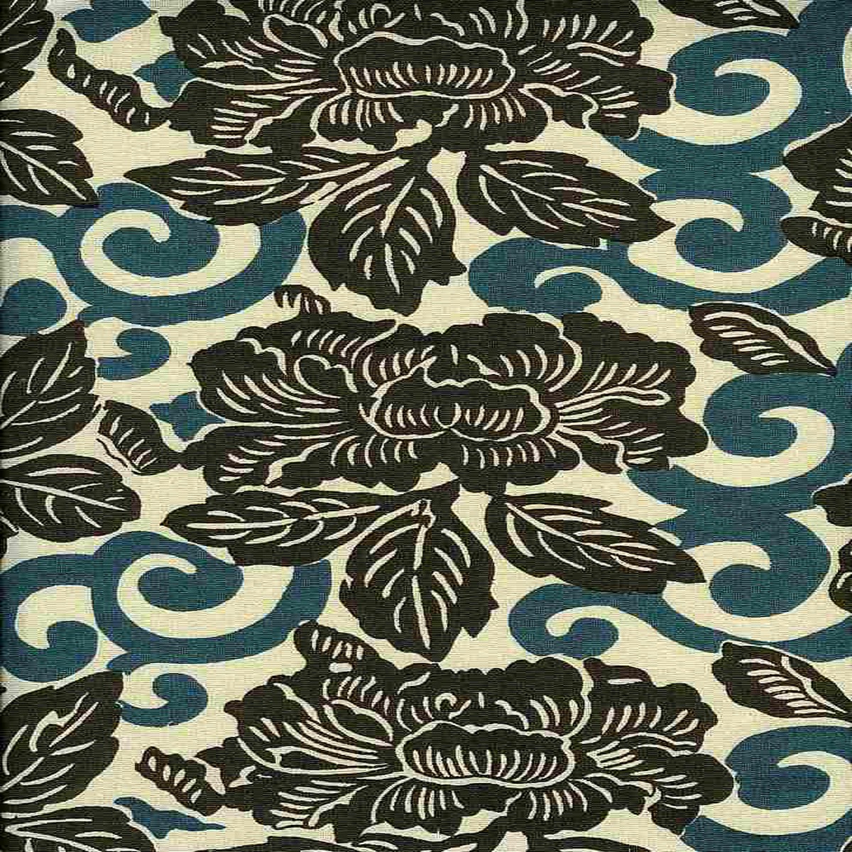 Kyoto Handprint Teal Laura Kiran Fabric