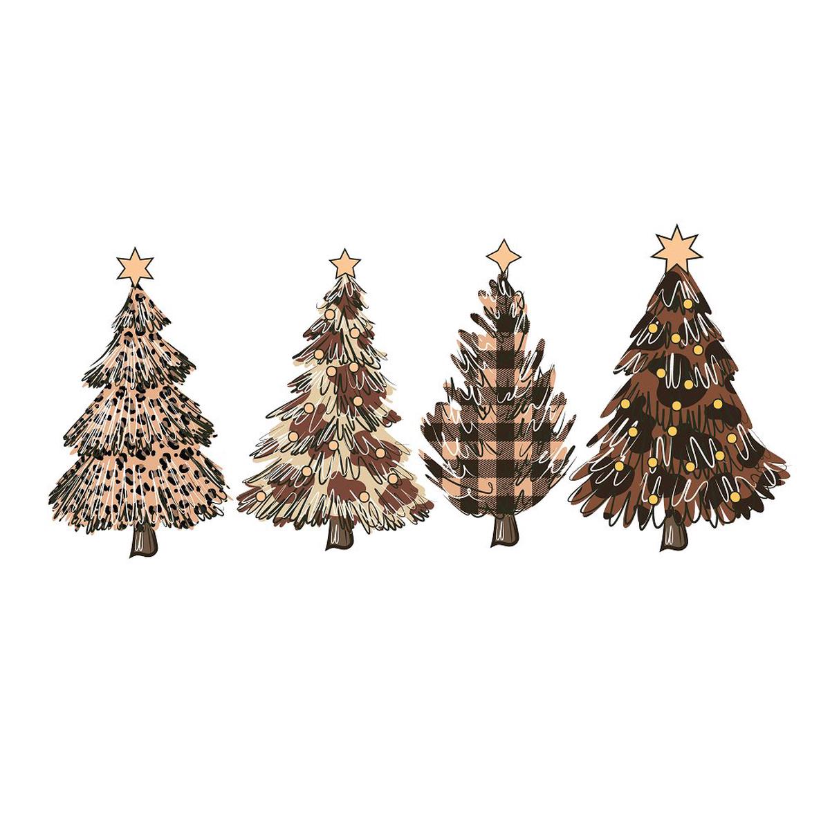 Cheetah Cow Print Christmas Tree Fabric Panel