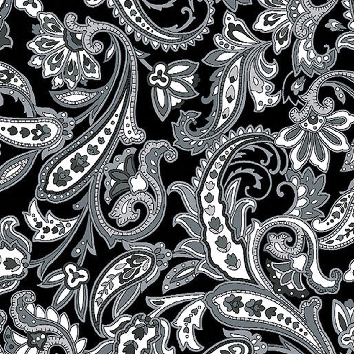 Porch Swing - Bandana Rama - Charcoal 44" / 45" Fabric Per Yard