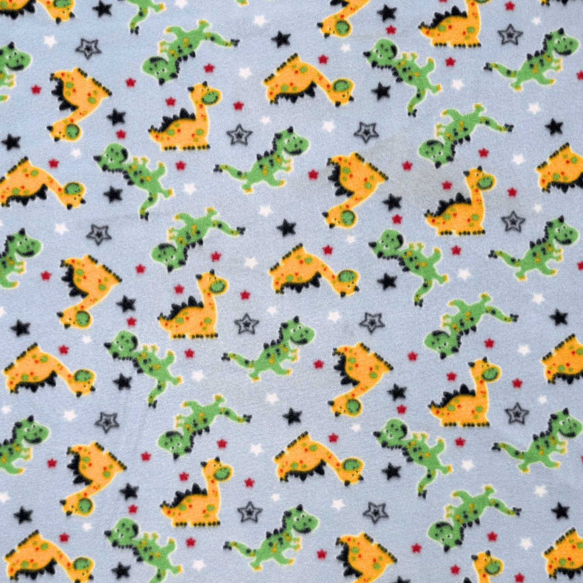 Printed Polar Fleece Dino Baby Blue