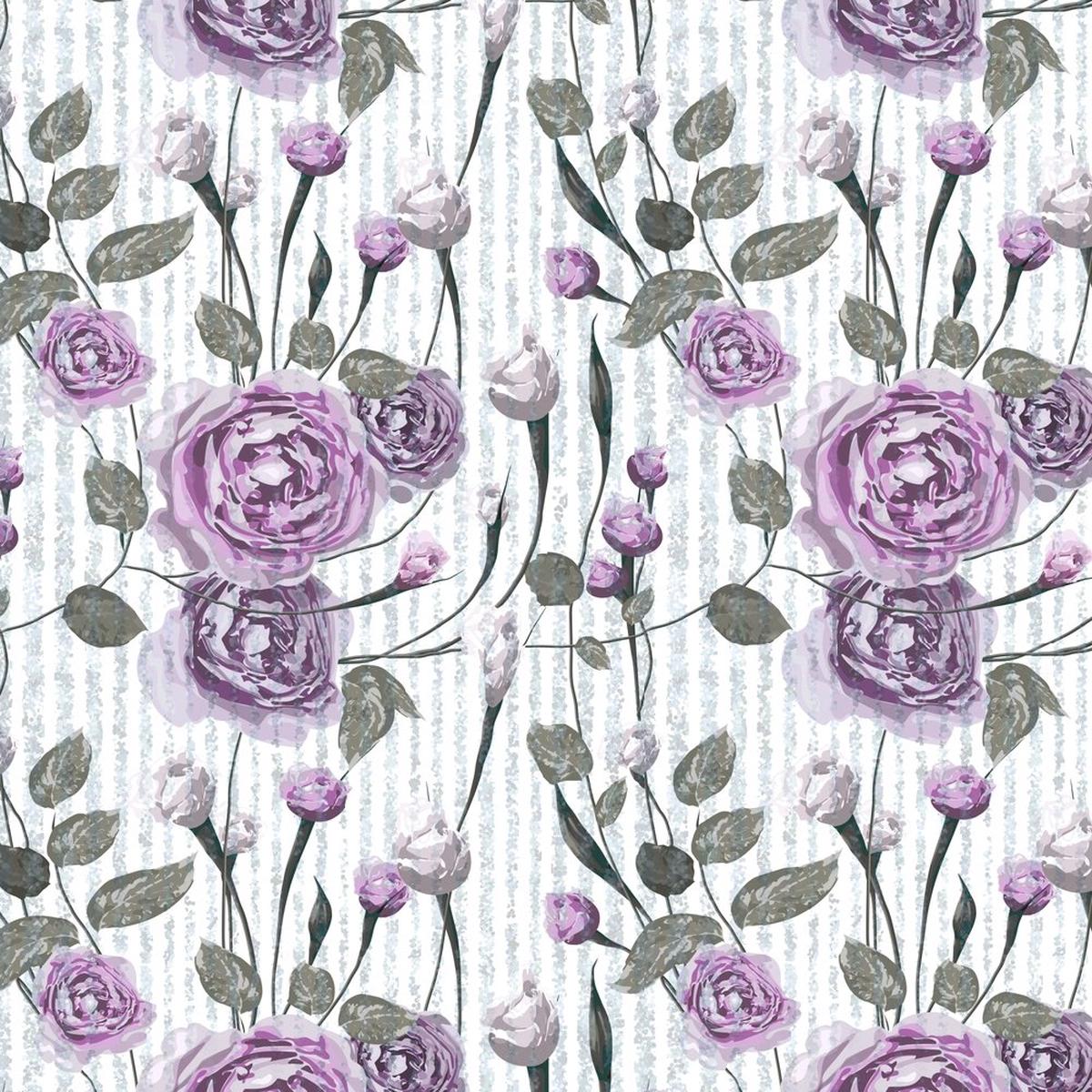 Rose Flower Fabric - Purple