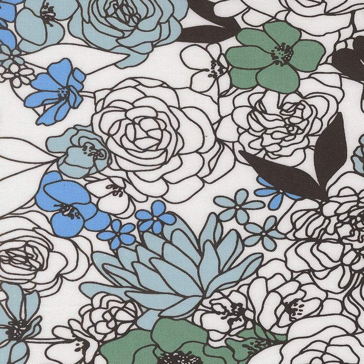 True To Hue Hidden Floral By Alli K Design For Moda Love Dove / Dusty Sky