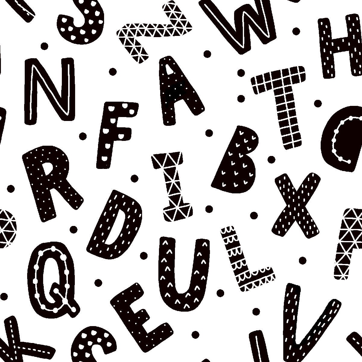 Fabric 3 Wishes White/Black Jungle Letters Flannel Promo by the Quarter Yard 15498-WHT