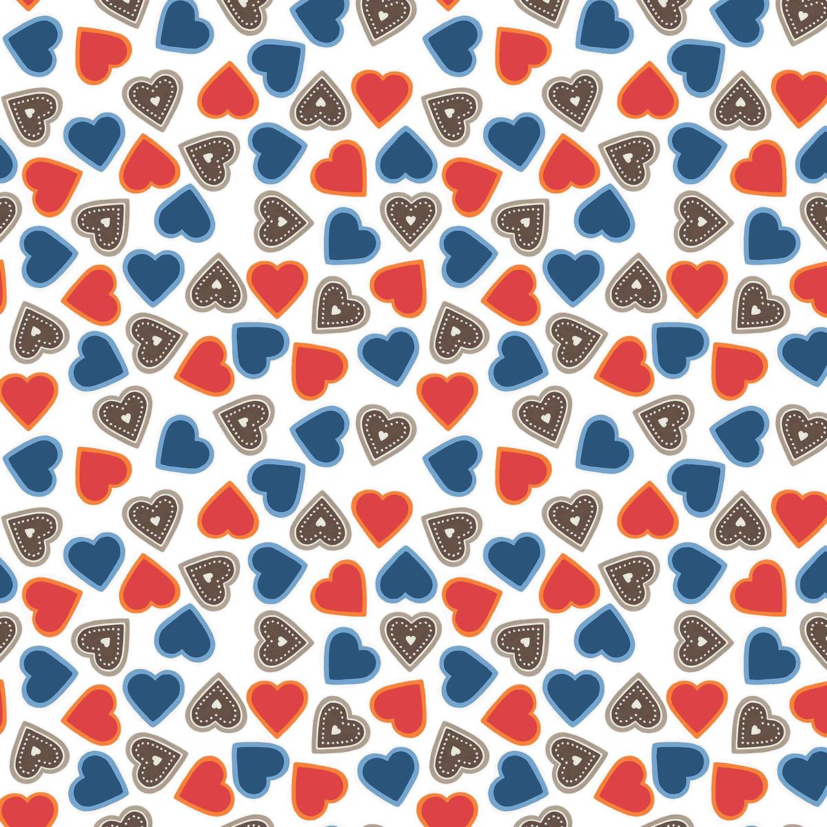 Lewis and Irene Christmas Fabric Tomtens Folklore Christmas - Hearts On White CE43