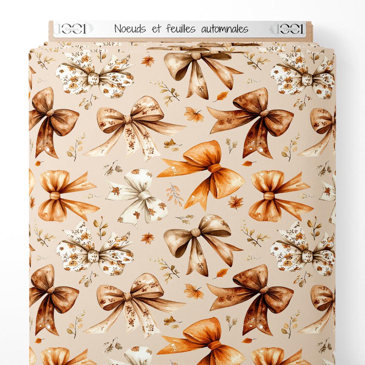 Tissu - Nuds et feuilles automnales