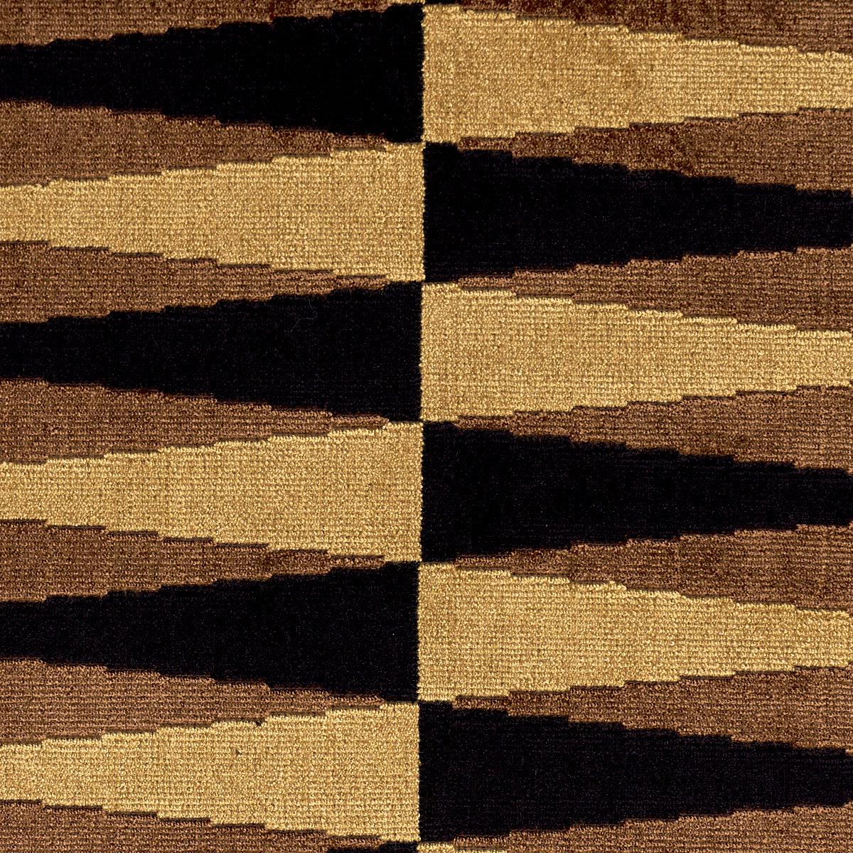 Backgammon Cut Velvet - Ochre - Schumacher 83203 Fabric