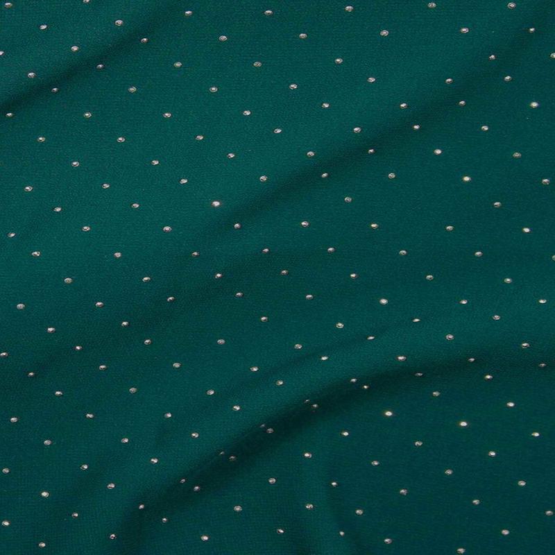 Cosmic Rhinestud Chiffon Deep Teal