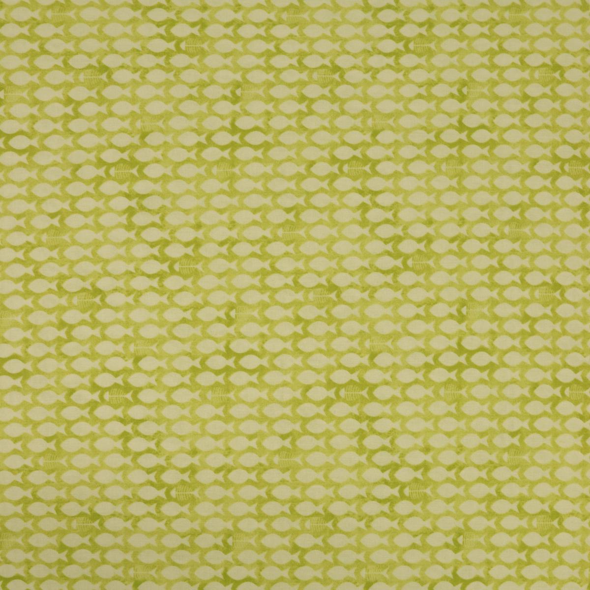 Cozy Cats Fabric Collection - Fish & Bones Lime