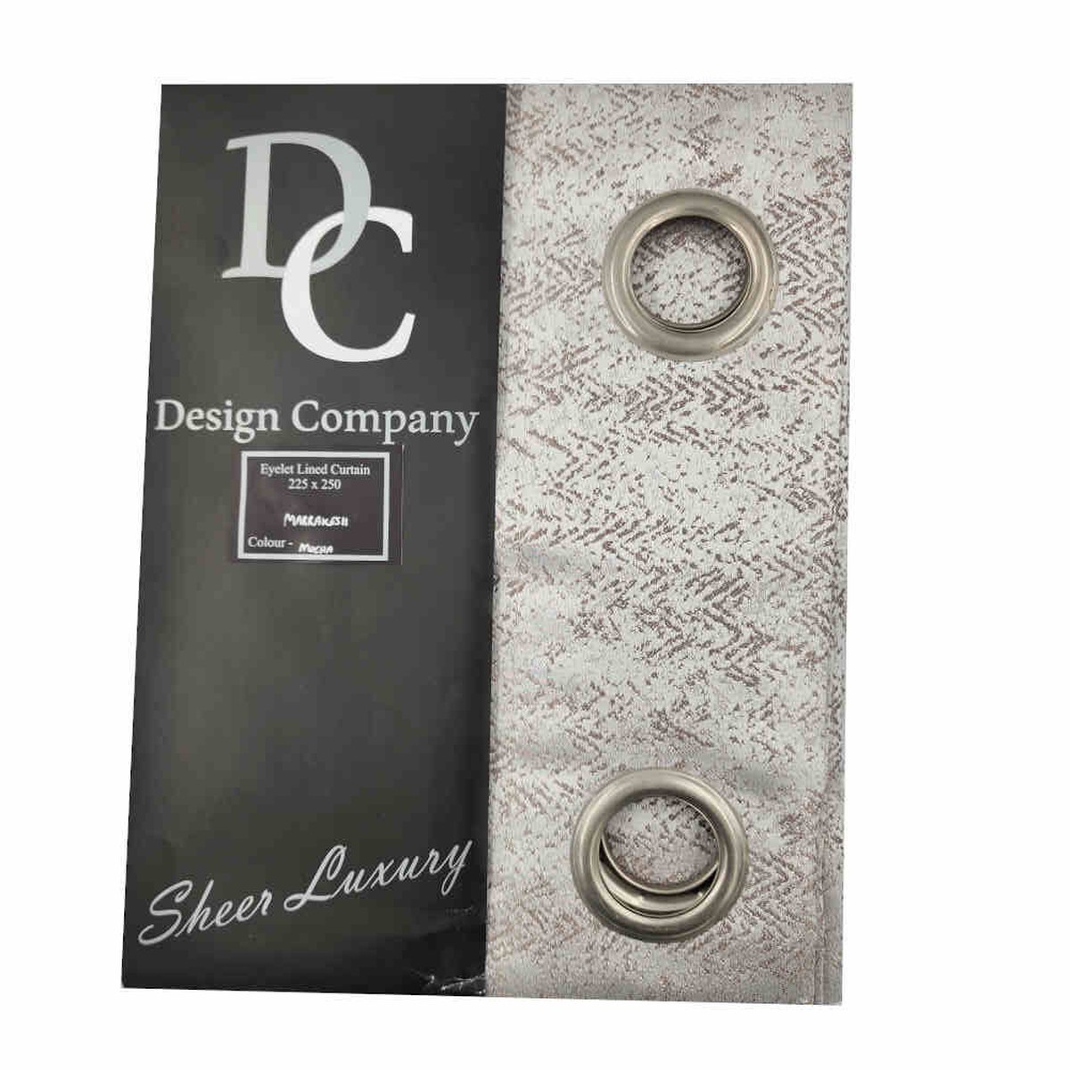 Ready to Hang Curtain (225cm x 250cm) - Marrakesh Eyelet - Mocha